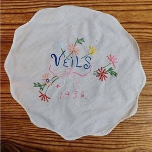 Unusual vintage Embroidered Floral Table Linen